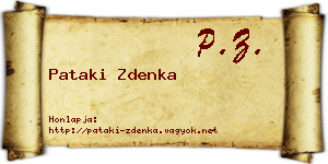 Pataki Zdenka névjegykártya